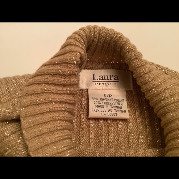 Women’s Black Pant Suit With Gold Mock Neck Top. Size 2 Petite. - Picture 8 of 16